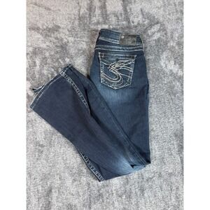 Silver Jeans Co Suki Surplus Bootcut Jeans Dark Wash Embellished Pockets W29 L34